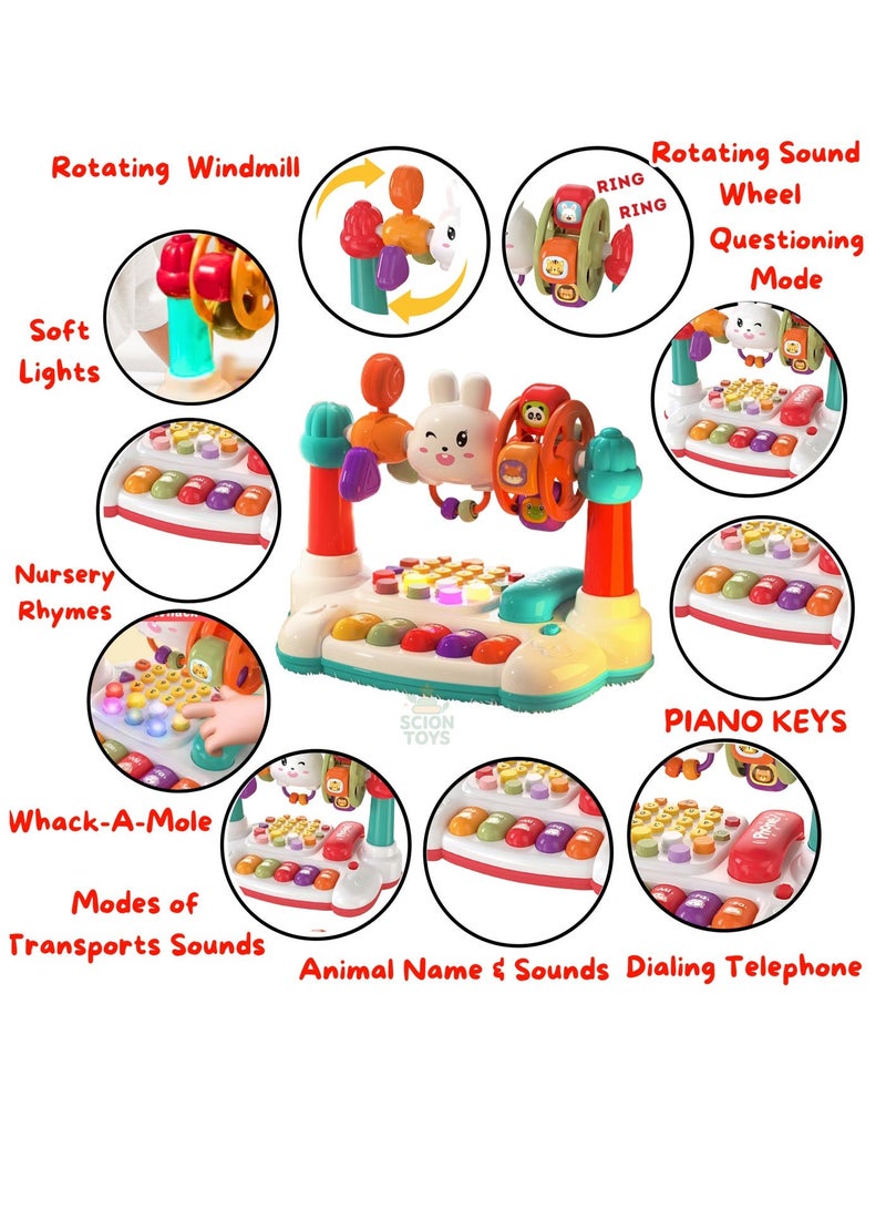 ألعاب سيون 10 في 1 ألعاب موسيقية للأطفال الصغار من عمر 1 إلى 3 سنوات، تنمية المهارات الحركية الدقيقة وفقًا لمبدأ مونتيسوري، بيانو، حيوان، مركبة، هاتف، لعبة تعليمية تفاعلية، هدية للبنات والأولاد من عمر 1 إلى 3 سنوات - Image 2